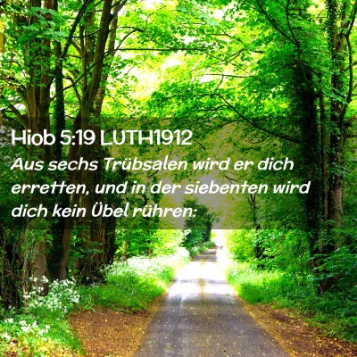 Picture 02 - Hiob 5:19 LUTH1912 - Aus sechs Trübsalen wird er dich erretten, und - Bible Verse Picture