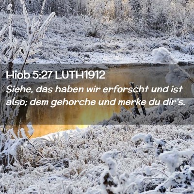 Picture 02 - Hiob 5:27 LUTH1912 - Siehe, das haben wir erforscht und ist also; dem - Bible Verse Picture