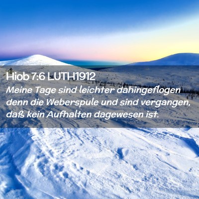 Picture 02 - Hiob 7:6 LUTH1912 - Meine Tage sind leichter dahingeflogen denn die - Bible Verse Picture