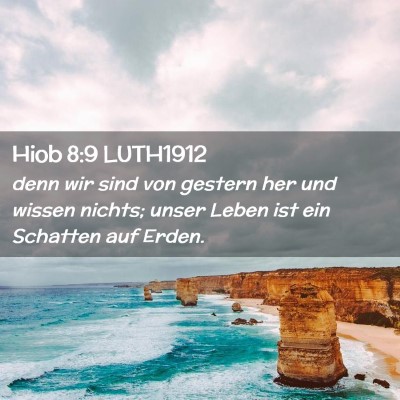 Picture 02 - Hiob 8:9 LUTH1912 - denn wir sind von gestern her und wissen nichts; - Bible Verse Picture