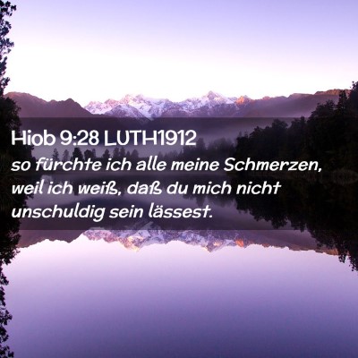 Picture 02 - Hiob 9:28 LUTH1912 - so fürchte ich alle meine Schmerzen, weil ich - Bible Verse Picture