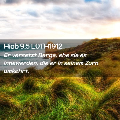 Picture 02 - Hiob 9:5 LUTH1912 - Er versetzt Berge, ehe sie es innewerden, die er - Bible Verse Picture