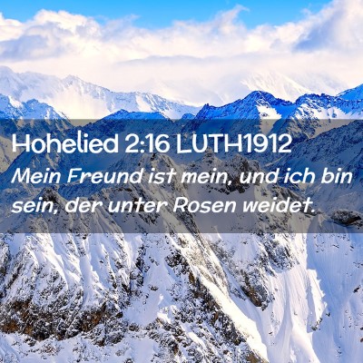 Picture 02 - Hohelied 2:16 LUTH1912 - Mein Freund ist mein, und ich bin sein, der unter - Bible Verse Picture