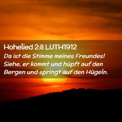Picture 02 - Hohelied 2:8 LUTH1912 - Da ist die Stimme meines Freundes! Siehe, er - Bible Verse Picture