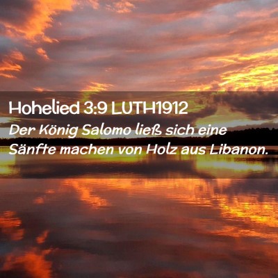 Picture 02 - Hohelied 3:9 LUTH1912 - Der König Salomo ließ sich eine Sänfte machen - Bible Verse Picture