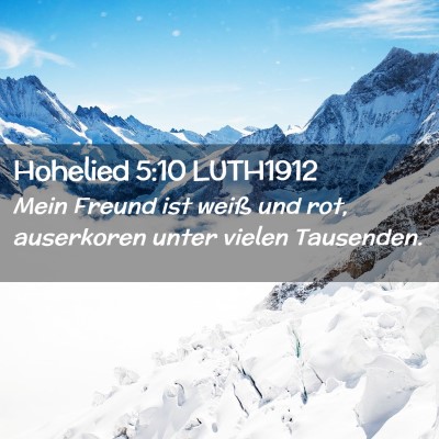 Picture 02 - Hohelied 5:10 LUTH1912 - Mein Freund ist weiß und rot, auserkoren unter - Bible Verse Picture