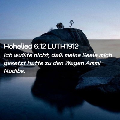 Picture 02 - Hohelied 6:12 LUTH1912 - Ich wußte nicht, daß meine Seele mich gesetzt - Bible Verse Picture