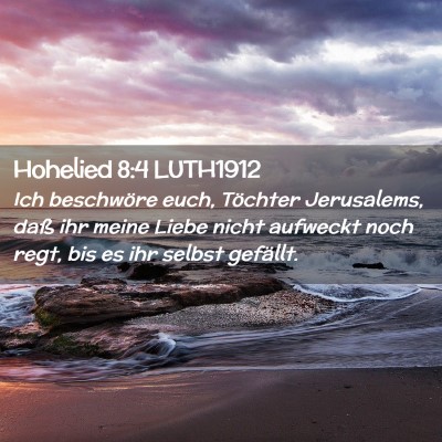 Picture 02 - Hohelied 8:4 LUTH1912 - Ich beschwöre euch, Töchter Jerusalems, daß - Bible Verse Picture
