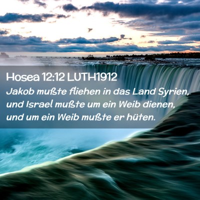 Picture 02 - Hosea 12:12 LUTH1912 - Jakob mußte fliehen in das Land Syrien, und - Bible Verse Picture