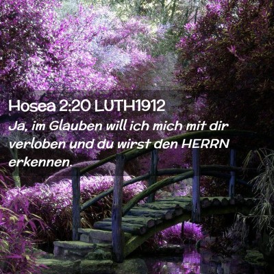 Picture 02 - Hosea 2:20 LUTH1912 - Ja, im Glauben will ich mich mit dir verloben und - Bible Verse Picture