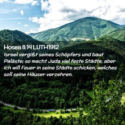 Picture 02 - Hosea 8:14 LUTH1912 - Israel vergißt seines Schöpfers und baut - Bible Verse Picture