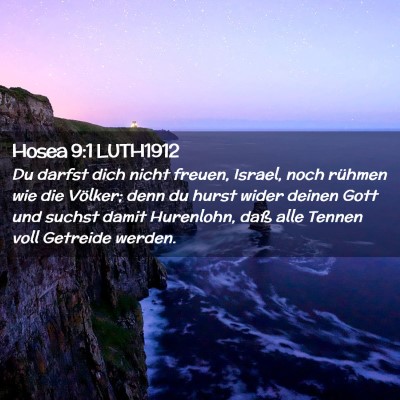 Picture 02 - Hosea 9:1 LUTH1912 - Du darfst dich nicht freuen, Israel, noch rühmen - Bible Verse Picture
