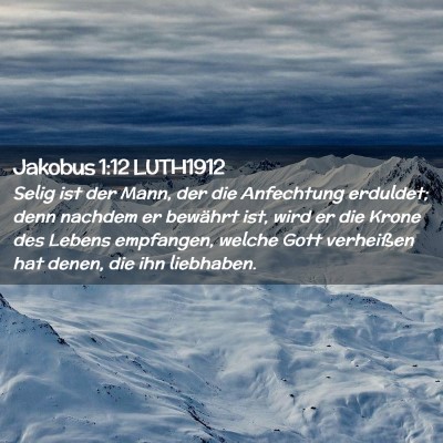Picture 02 - Jakobus 1:12 LUTH1912 - Selig ist der Mann, der die Anfechtung erduldet; - Bible Verse Picture
