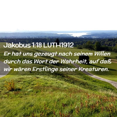 Picture 02 - Jakobus 1:18 LUTH1912 - Er hat uns gezeugt nach seinem Willen durch das - Bible Verse Picture