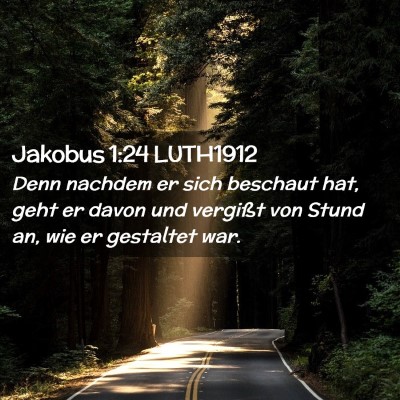 Picture 02 - Jakobus 1:24 LUTH1912 - Denn nachdem er sich beschaut hat, geht er davon - Bible Verse Picture
