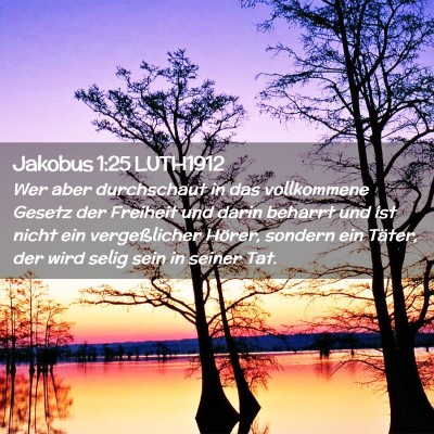 Picture 02 - Jakobus 1:25 LUTH1912 - Wer aber durchschaut in das vollkommene Gesetz - Bible Verse Picture