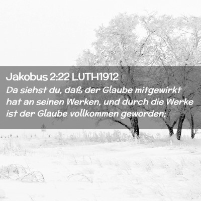 Picture 02 - Jakobus 2:22 LUTH1912 - Da siehst du, daß der Glaube mitgewirkt hat an - Bible Verse Picture