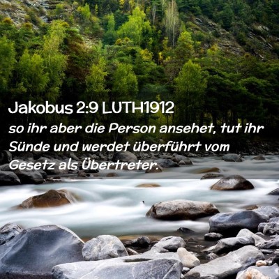 Picture 02 - Jakobus 2:9 LUTH1912 - so ihr aber die Person ansehet, tut ihr Sünde - Bible Verse Picture