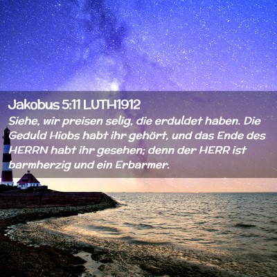 Picture 02 - Jakobus 5:11 LUTH1912 - Siehe, wir preisen selig, die erduldet haben. Die - Bible Verse Picture