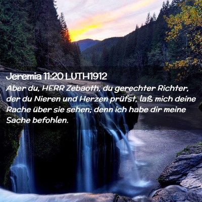 Picture 02 - Jeremia 11:20 LUTH1912 - Aber du, HERR Zebaoth, du gerechter Richter, der - Bible Verse Picture