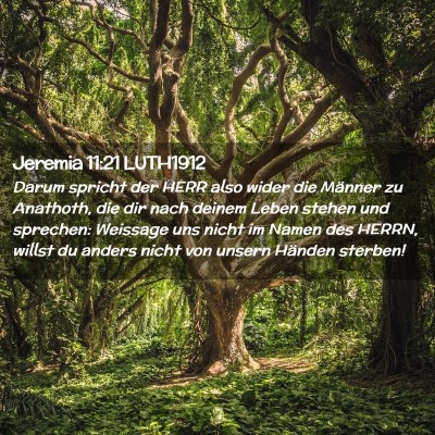 Picture 02 - Jeremia 11:21 LUTH1912 - Darum spricht der HERR also wider die Männer zu - Bible Verse Picture
