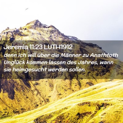 Picture 02 - Jeremia 11:23 LUTH1912 - denn ich will über die Männer zu Anathtoth - Bible Verse Picture