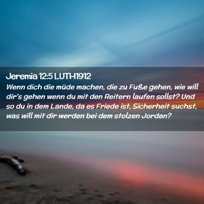 Picture 02 - Jeremia 12:5 LUTH1912 - Wenn dich die müde machen, die zu Fuße gehen, - Bible Verse Picture