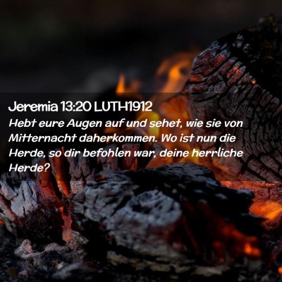 Picture 02 - Jeremia 13:20 LUTH1912 - Hebt eure Augen auf und sehet, wie sie von - Bible Verse Picture