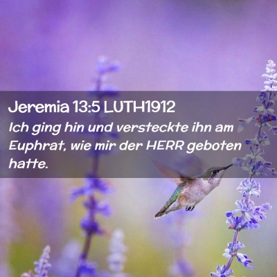Picture 02 - Jeremia 13:5 LUTH1912 - Ich ging hin und versteckte ihn am Euphrat, wie - Bible Verse Picture