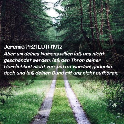 Picture 02 - Jeremia 14:21 LUTH1912 - Aber um deines Namens willen laß uns nicht - Bible Verse Picture