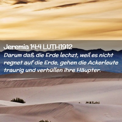 Picture 02 - Jeremia 14:4 LUTH1912 - Darum daß die Erde lechzt, weil es nicht regnet - Bible Verse Picture
