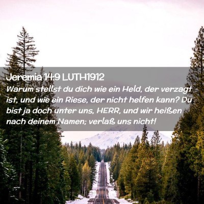 Picture 02 - Jeremia 14:9 LUTH1912 - Warum stellst du dich wie ein Held, der verzagt - Bible Verse Picture