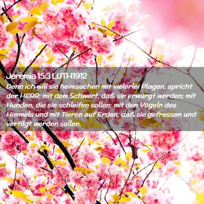 Picture 02 - Jeremia 15:3 LUTH1912 - Denn ich will sie heimsuchen mit vielerlei - Bible Verse Picture