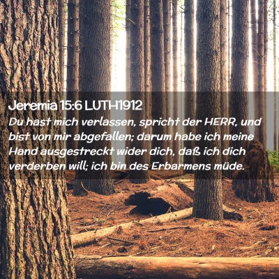 Picture 02 - Jeremia 15:6 LUTH1912 - Du hast mich verlassen, spricht der HERR, und - Bible Verse Picture