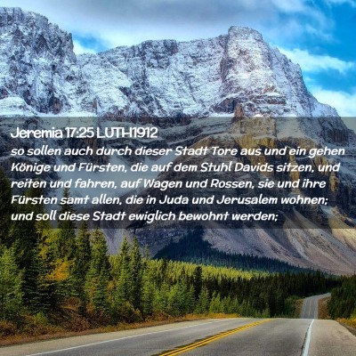 Picture 02 - Jeremia 17:25 LUTH1912 - so sollen auch durch dieser Stadt Tore aus und - Bible Verse Picture