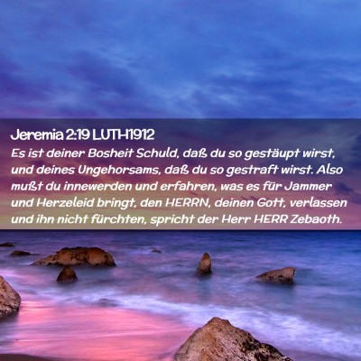 Picture 02 - Jeremia 2:19 LUTH1912 - Es ist deiner Bosheit Schuld, daß du so - Bible Verse Picture