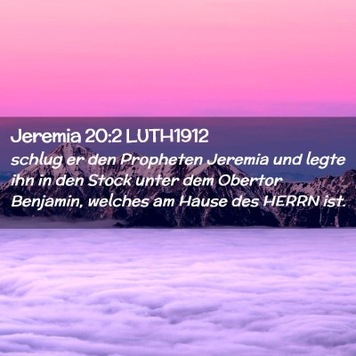 Picture 02 - Jeremia 20:2 LUTH1912 - schlug er den Propheten Jeremia und legte ihn in - Bible Verse Picture