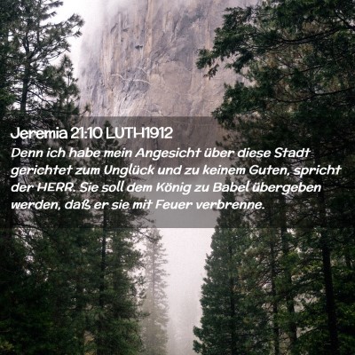 Picture 02 - Jeremia 21:10 LUTH1912 - Denn ich habe mein Angesicht über diese Stadt - Bible Verse Picture