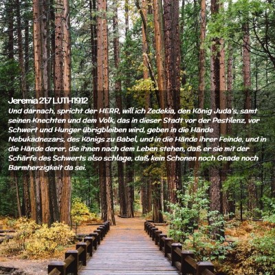 Picture 02 - Jeremia 21:7 LUTH1912 - Und darnach, spricht der HERR, will ich Zedekia, - Bible Verse Picture