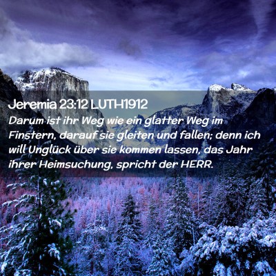 Picture 02 - Jeremia 23:12 LUTH1912 - Darum ist ihr Weg wie ein glatter Weg im - Bible Verse Picture