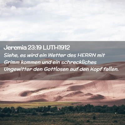 Picture 02 - Jeremia 23:19 LUTH1912 - Siehe, es wird ein Wetter des HERRN mit Grimm - Bible Verse Picture