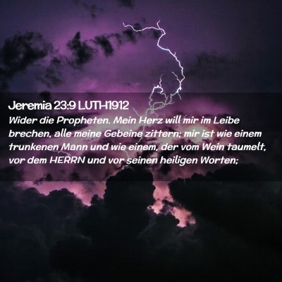 Picture 02 - Jeremia 23:9 LUTH1912 - Wider die Propheten. Mein Herz will mir im Leibe - Bible Verse Picture