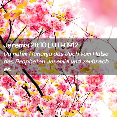 Picture 02 - Jeremia 28:10 LUTH1912 - Da nahm Hananja das Joch vom Halse des Propheten - Bible Verse Picture