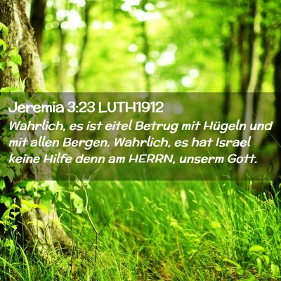 Picture 02 - Jeremia 3:23 LUTH1912 - Wahrlich, es ist eitel Betrug mit Hügeln und mit - Bible Verse Picture