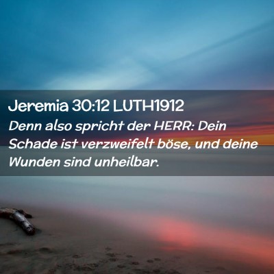 Picture 02 - Jeremia 30:12 LUTH1912 - Denn also spricht der HERR: Dein Schade ist - Bible Verse Picture