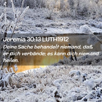 Picture 02 - Jeremia 30:13 LUTH1912 - Deine Sache behandelt niemand, daß er dich - Bible Verse Picture