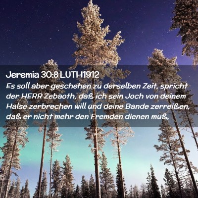 Picture 02 - Jeremia 30:8 LUTH1912 - Es soll aber geschehen zu derselben Zeit, spricht - Bible Verse Picture