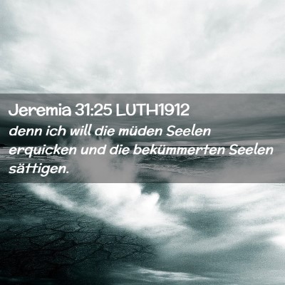 Picture 02 - Jeremia 31:25 LUTH1912 - denn ich will die müden Seelen erquicken und die - Bible Verse Picture