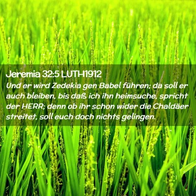 Picture 02 - Jeremia 32:5 LUTH1912 - Und er wird Zedekia gen Babel führen; da soll er - Bible Verse Picture