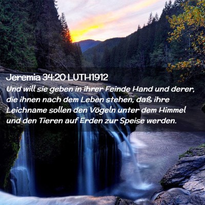 Picture 02 - Jeremia 34:20 LUTH1912 - Und will sie geben in ihrer Feinde Hand und - Bible Verse Picture